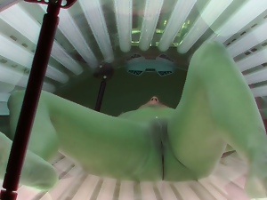 Lovely czech babe caught naked in solarium
