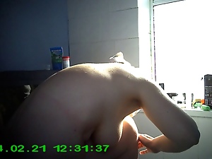 GF Bathroom Shower Spy - 2 angles hidden cam