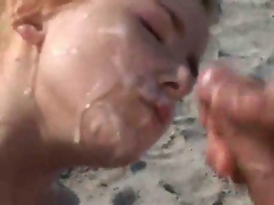 Nude Beach short but sweet Teen Amateur Facial & Suckoff