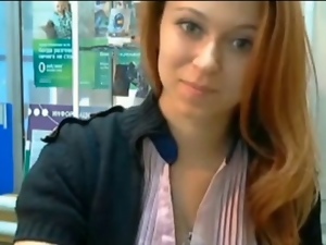 Russian cam girl at work