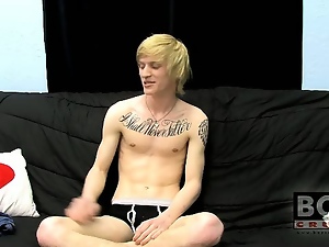 This new blonde stud gives a super sensual interview for