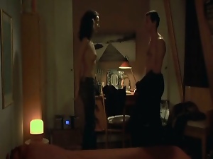 Salome Stevenin undressing in a room and showing her nice