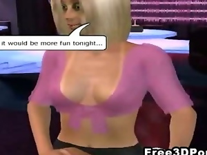 Sexy 3D cartoon blonde hottie showing off her stuff