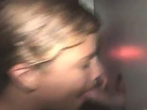 Short Haired Brunette Amateur Dirtbag Sucking At Glory Hole