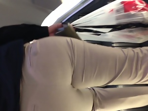 Sexy fat ass in grey pants