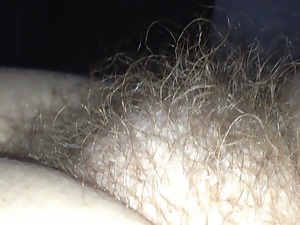 side view of my wifes long soft hairy pussy