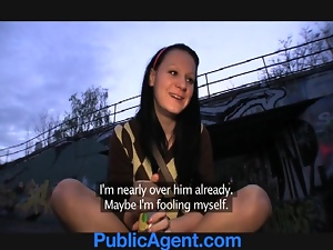 PublicAgent Sara masturbates and fucks on camera
