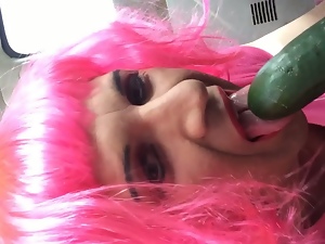 Shayna Sucking Cucumber