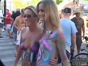 Big tits on party girls in New Orleans