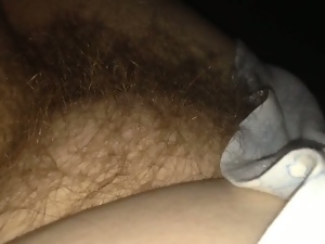 combing her soft hairy pussy with me fingers