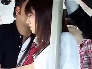 japanese school girl groped and fucked in bus
