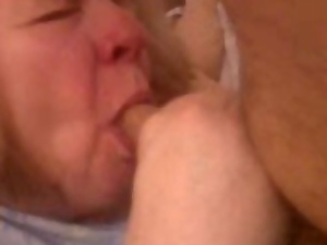 Wife sucking on cell phone