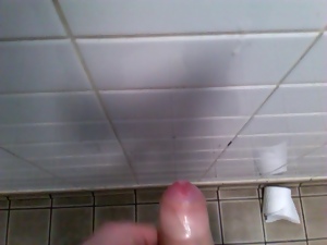 Cum after wanking in public toilet