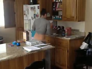 Caught her dancing in the kitchen