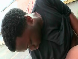 White gay butt nails afro dude in public