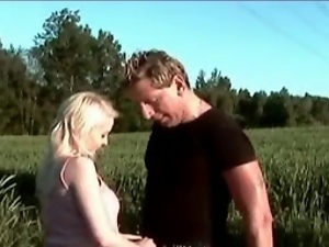 Finnish Light-haired gives a dick sucking in a wheatfield